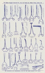 Pagina uit chirurgische instrumentencatalogus, ca. 1900 door English School