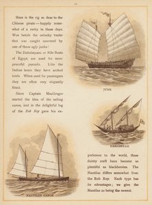 Pagina uit De boten van de wereld, eind 19e eeuw (kleurenlitho) door English School