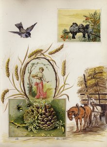 Pagina uit laat Victoriaans plakboek