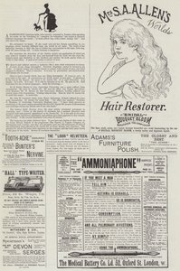 Pagina met advertenties (gravure) door English School