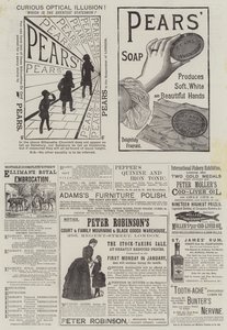 Pagina met Advertenties (gravure) door English School
