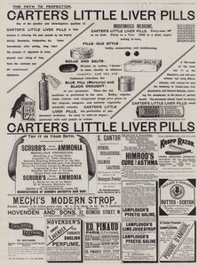 Pagina met advertenties (gravure) door English School