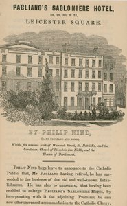 Paglianos Sabloniere Hotel, Leicester Square, Londen door English School
