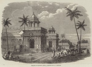 Paleis van Tanjore (gravure) door English School