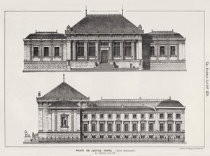 Paleis van Justitie, Havre, Seine Inferieure (gravure) door English School