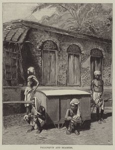 Palanquin en dragers door English School