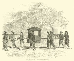 Palanquin van een Chinese dignitaris