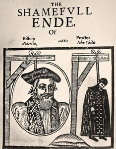 Pamflet waarin de executie van John Atherton en zijn geliefde John Childe voor sodomie wordt aangekondigd