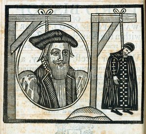 Pamflet aankondiging van de executie van John Atherton en zijn minnaar John Childe voor sodomie door English School