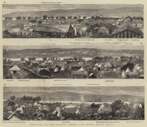 Panorama van de Diamantvelden, Vaalrivier, Zuid-Afrika door English School