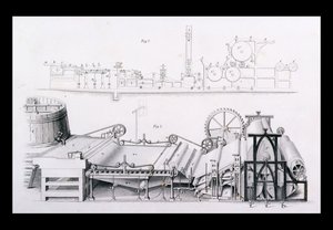 Papiermachine uit Cyclopaedia of Useful Arts & Manufactures, bewerkt door Charles Tomlinson, ca. 1880s door English School