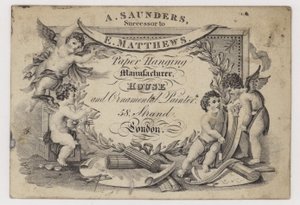 Papierververs, A Saunders, handelskaart door English School