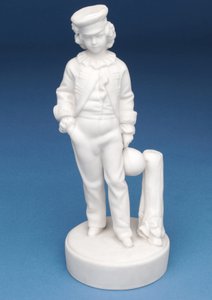 Parian figuur van een Rugby School jongen (keramiek) (metgezel van 315345) door English School