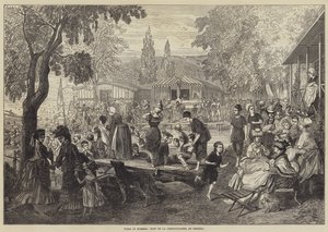 Parijs in de zomer, Bain de la Grenouillere, bij Croissy door English School