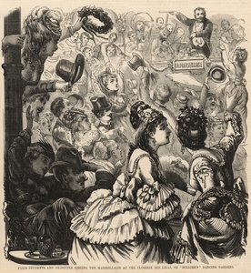 Parijse studenten en grisettes zingen de Marseillaise in de Closerie des Lilas door English School