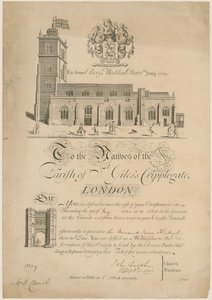 Parochie van St Giles Cripplegate, grenzen afbakenen, uitnodiging, 1860