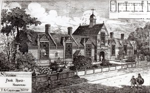 Park Road, Hampstead, uit The Building News, 3 september 1880 door English School
