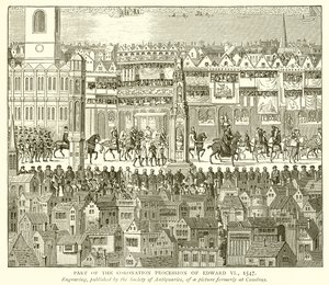 Deel van de Kroningsprocessie van Edward VI, 1547