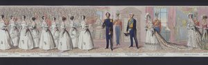 Deel van het panorama van het huwelijk van koningin Victoria, ca. 1840 door English School