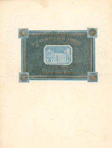 Toegangsbewijs voor Westminster Abbey voor de kroning van Koning George IV, 17 juli 1821 door English School