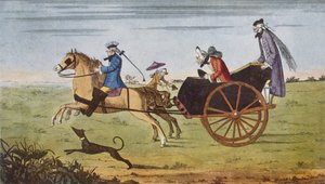 Passagier in een paard en wagen, 