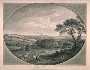 Pastoraal uitzicht op steden van Westminster met een deel van Highgate