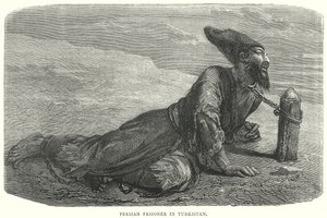 Perzische gevangene in Turkistan (gravure)