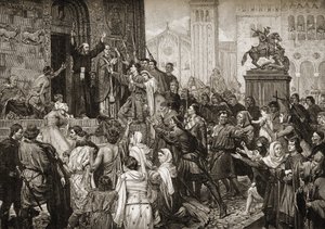Peter de Kluizenaar (1050-1115) predikend tijdens de Eerste Kruistocht in 1095 door English School