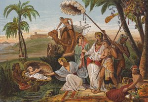 De dochter van de farao vindt Mozes in het riet door English School