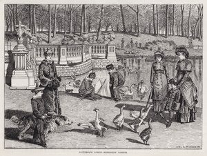 Pittoresk Londen, Kensington Gardens (gravure) door English School