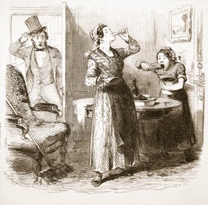 Pittoreske schetsen van Londen: Het logeerhuis, uit The Illustrated London News