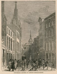 Pittoreske schetsen van Londen - Lombard Street door English School