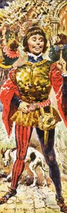 Piers Gaveston bij de kroning van koning Edward door English School