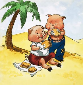 Picknick van Varkens op een Onbewoond Eiland
