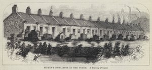 Mijnwerkerswoningen in het noorden (gravure)