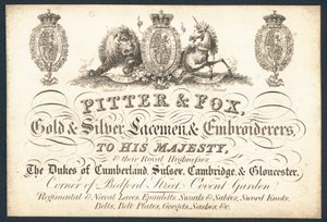 Pitter & Fox, goud- en zilverkantwerkers en borduurders door English School