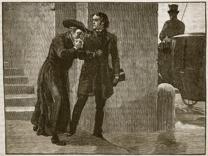 Pius IX verlaat het Vaticaan in vermomming, 1848, illustratie uit Cassells Geïllustreerde Geschiedenis van Engeland door English School