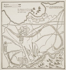 Plan van de Slag bij Culloden, 16 april 1746 door English School