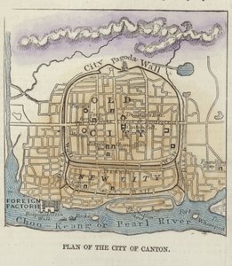 Plattegrond van de stad Canton door English School