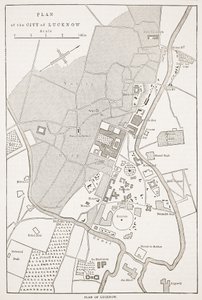 Plan van de stad Lucknow, uit Cassells Geïllustreerde Geschiedenis van Engeland door English School