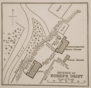 Plan van de verdediging van Rorkes Drift door English School