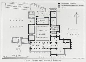 Plattegrond van het Priorij van Sint Radegund door English School