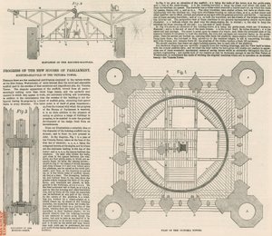 Plattegrond van de Victoria Tower, Palace of Westminster, Londen door English School