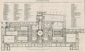 Plattegrond van de nieuwe Houses of Parliament door English School