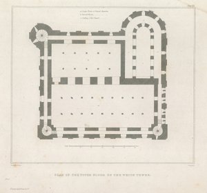 Plattegrond van de bovenverdieping van de Witte Toren door English School