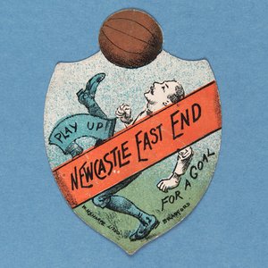 Speel Op Newcastle East End Voor Een Doel, Baines kaart in de vorm van een schild, 1880-89
