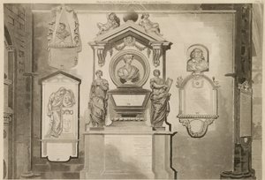 Poets Corner, Westminster Abbey, Londen door English School