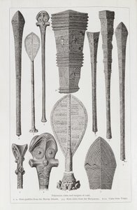 Polynesische knuppels en ranginsignes, uit 