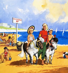 Ponyritjes op het strand door English School
