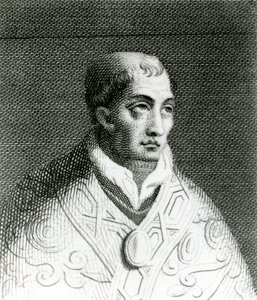 Paus Johannes VIII (820-82) (gravure) door English School